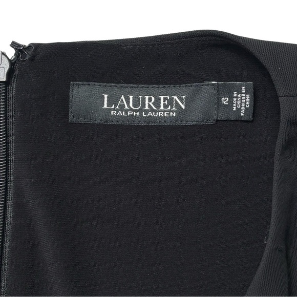 Ralph Lauren Black Label Matte Stretch Jersey Dress Size 12 Black Lined *READ - Picture 11 of 14